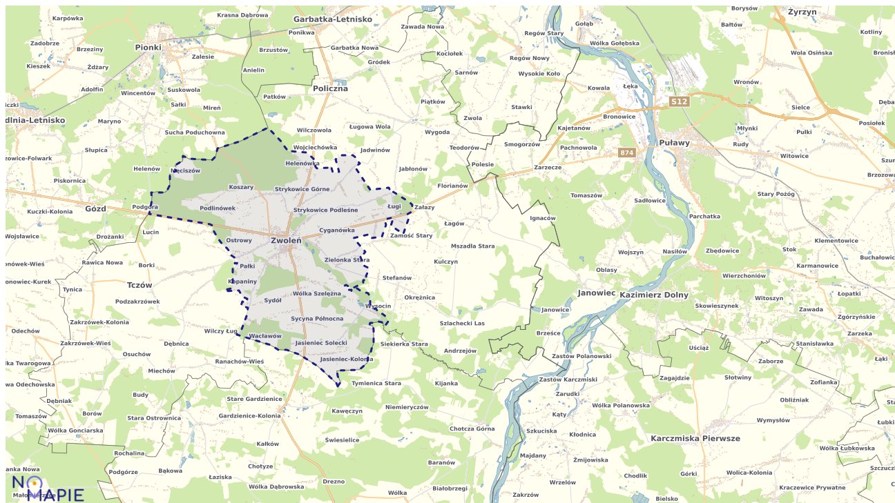 Mapa wyborów do sejmu Zwoleń